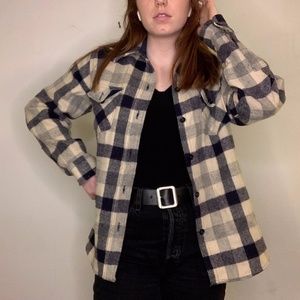VINTAGE wool flannel button up
